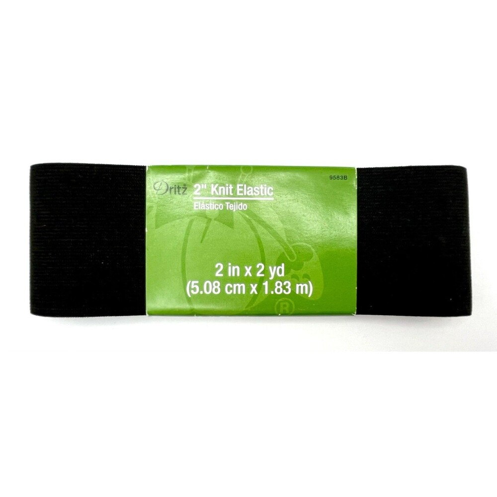 2" Knit Elastic 2in  x 2 yards Dritz Black 9583B 2013